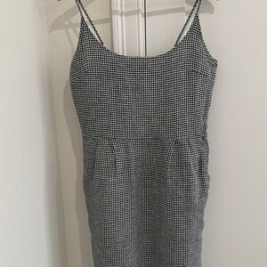 Quince Black and White Checkered Maxi Dress
